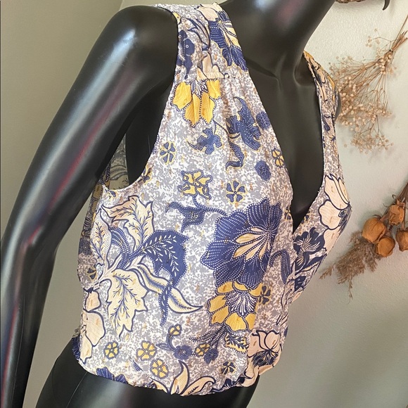 RACHEL Rachel Roy Floral Wrap Blouse - Blue and Yellow - Picture 9 of 10